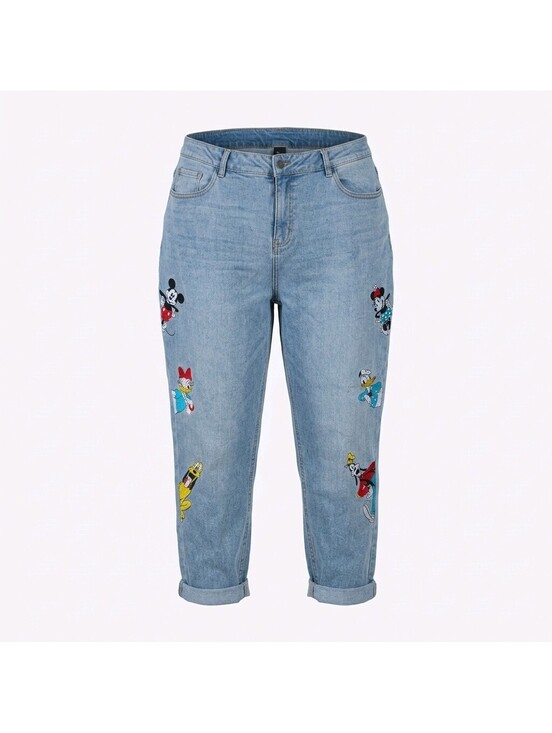 Disney Denim - Disney Light Blue Denim Jeans with Embroidered Classic Characters
